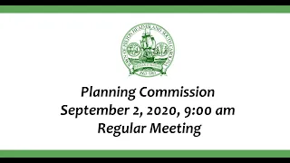 Planning Commission September 2, 2020 Special Meeting