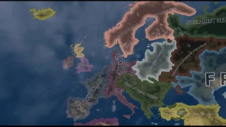 Hearts of Iron 4.Battle Royale Mod+Random Country Placement Mod TimeLapse