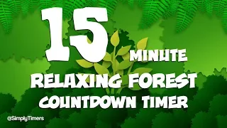 15 min relaxing forest countdown timer with background forest sounds for study, classroom, fitness