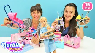 Barbie ile bebek bakma oyunları! Kızlar için Sevcan ve Ümit ile Barbie oyunları!