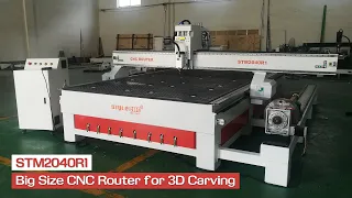 Big size 2040 CNC router with rotary device for 3d carving