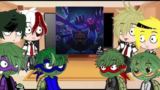 Mha and tmnt react to eachother (NO SHIPS!)