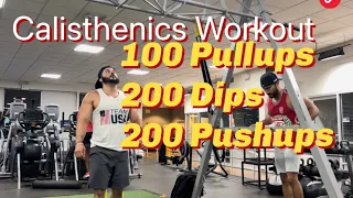 Calisthenics Workout #18: 100 Pullups + 200 Dips + 200 Pushups | Eric Rivera