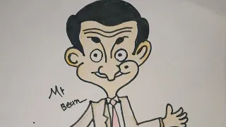 how to draw mr bean with colour #mrbean #hirengondaliyaartist