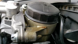 Bmw oil filter cap leak. Caused by tech.