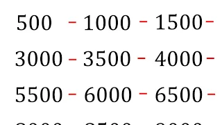 Los numeros de 500 en 500 hasta el 50000