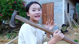 04/11/2023 - Kuv thiab niam hluas wb txhib taws - My younger sister and I cut wood in my village