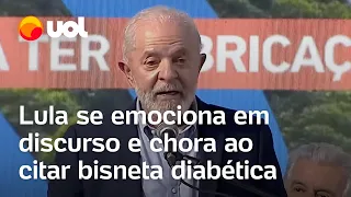 Lula chora ao falar de bisneta diabética durante inauguração de fábrica de insulina em MG; vídeo
