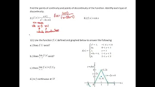 AP Calc AB: 1.3 - Continuity