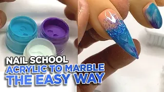 Nail School | The Easy Way to Marble Any Acrylic Colors!