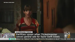 Swifties upset after Ticketmaster cancels general sale for concert tickets