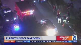 Pursuit suspect taken down in Anaheim