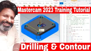 Mastercam Drilling | Mastercam drill | Drilling in mastercam 2023 tutorial