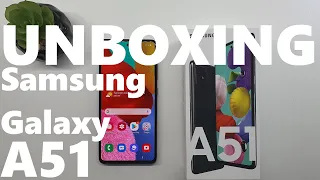 Samsung Galaxy A51 - UNBOXING & FIRST START!!! (web,youtube,game)