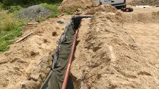 Pt 14  Дренажная труба уложена  The drainage pipe is laid