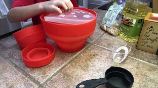 How to make popcorn in silicone bowls