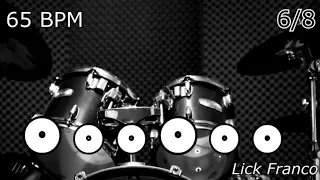 6/8 | Drum loop Metronome  65 BPM Slow Rock