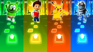 Gummy Bear VS Paw Patrol VS Pikachu VS Crazy Frog - Tiles Hop EDM Rush