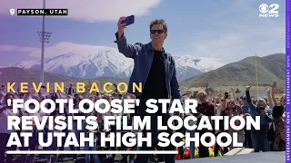 Kevin Bacon greets students, fans at Payson High School where 'Footloose' was filmed