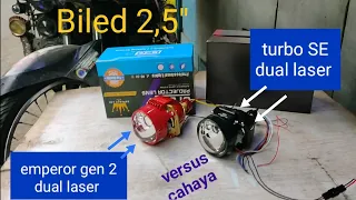 Biled emperor gen 2 dual laser VS turbo SE dual laser sinar otomotif