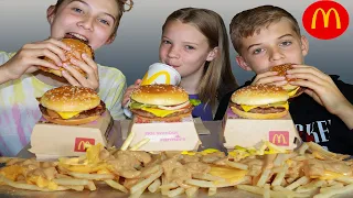 MCDONALDS MUKBANG - QUARTER POUNDER BLT, WESTERN BBQ QUARTER POUNDER, MCDONALDS ANIMAL STYLE FRIES!