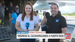 Desde el interior del Caza Huracanes en su visita a Puerto Rico