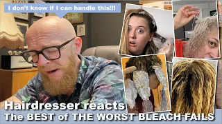 The WORST BLEACH FAILS compilation - Hairdresser reacts to hair fails #hair #beauty