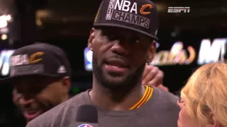 Lebron James receives 2016 NBA Finals MVP.