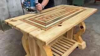 Extremely Ingenious Skills Curved Woodworking Craft Worker // Coffee Table Design With Cool Designs