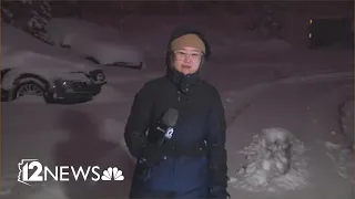 Flagstaff covered in snow after strong winter storm moved through the High Country