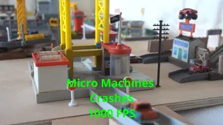 COOL Micro Machines Crashes Slow Motion 1000 FPS. Car Crash
