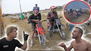 INSANE Pit Bike Race Ends With FIGHT!! *BROKEN ANKLE*