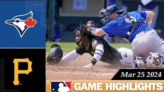 Pittsburgh Pirates Vs. Toronto Blue Jays GAME HIGHLIGHTS 03/25/2024 | MLB Spring Traning 2024