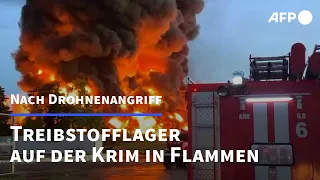 Krim: Großbrand in Treibstofflager nach Drohnenangriff | AFP