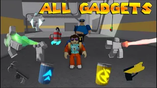 All GADGETS in BARRY'S PRISON RUN! (First Person Obby!) ITEMS REVIEW