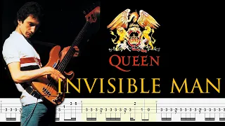 Queen - The Invisible Man (Bass Line + Tabs + Notation) By John Deacon