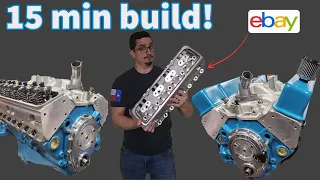 Building a RIPPER 350 Small Block Chevy in 15 minutes! | Ebay Heads