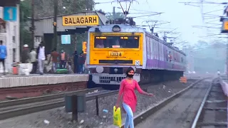 Colourful Lighting Speedy Katwa-Howrah EMU Local Train Arrive & Departing Balagarh | Eastern Railway