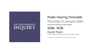 David Teale - Day 111  AM (25 January 2024) - Post Office Horizon IT Inquiry