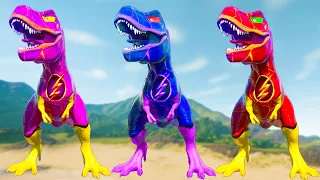 All Dinosaurs Fighting TRex vs IRex Green Dinosaur Indominus Rex Color Pack Jurassic World Evolution