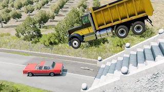 Mobil vs Stairs #9 - BeamNG Drive