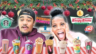 TRYING NEW CHRISTMAS ITEMS FROM FAST FOOD RESTAURANTS FOR 24 HOURS!