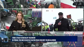 Na żywo! Protest Rolników. M. Gwardyński: Rolnicy skutecznie blokują drogi! | TV Republika