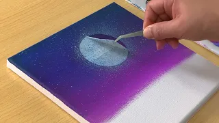 Full Moon Painting / Acrylic Painting for Beginners / STEP by STEP #282 / 보름달 풍경화