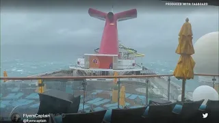 Video shows Carnival Cruise ship battered by storm