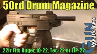 50rd Drum Magazine in .22lr Fit into Ruger 10-22 or Tec-22 or ZIP-22