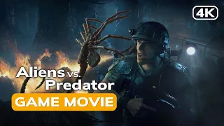 Aliens Vs. Predator - Marine Campaign (Game Movie) [4k 60fps] Игрофильм