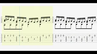 George Handel: The Arrival of the Queen of Sheba full tablature/sheet music for fingerstyle guitar