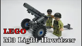 LEGO U.S M3 Light Howitzer Artillery (MOC tutorial)