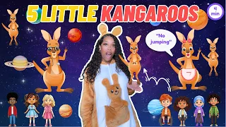 5 Little Kangaroos Jumping On The Bed  Learning with Ms Houston  Kids Songs + Nursery Rhymes